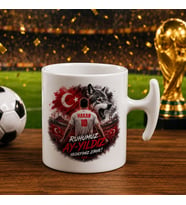 BK Gift Kişiye Özel Türkiye Taraftar Temalı 2026 Dünya Kupası Tasarımlı Hammer Kupa Bardak -4, Tek Yürek Milli Takım Ruhu