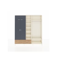 Arges Dolap 12 Raflı 2 Çekmeceli 2 Askılı 220x30x243 Aytaşı-Antrasit/Çam