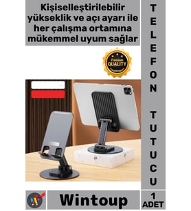 #TelefonTutucu 360 Derece Döner Yüksekliği Ayarlanır Masaüstü Katlanır Telefon Tablet Tutucu Stand