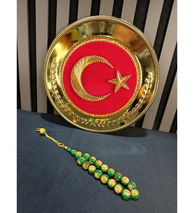 ALTIN VARAKLI TESBİH MASKOT EFE BİLEK BOY 14MM