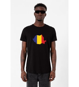 Euro 24 Romania Siyah Erkek Tshirt