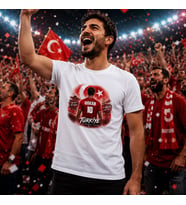 BK Gift Kişiye Özel Türkiye Taraftar Temalı 2026 Dünya Kupası Tasarımlı Tişört-1, Tek Yürek Milli Takım Ruhu
