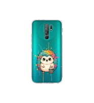 Redmi 9 ile Uyumlu Splash Kirpi Tasarımlı Şeffaf Silikon Kılıf