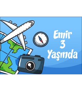 Seyehat Temalı Doğum Günü Afişi 35X50 cm
