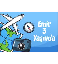 Seyehat Temalı Doğum Günü Afişi 35X50 cm