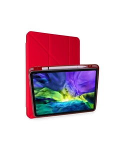 Apple İpad Pro 11 (2024) Kılıf Kalemlikli Mars Tablet Kılıfı - Kırmızı