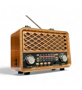 Nostalji Eskitme Radyo Güneş Panelli,Üç Bant Özellikli Nostaljik Radyo (Kahve Leopar)