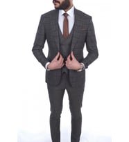 Jan Carlucci Slimfit Yelekli Drop 6 Takım (Açık Kahverengi)