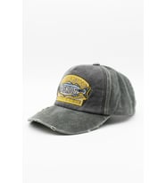 Vintage Eskitme Balık Logolu Denim Şapka  San Francisco Trucker Kep (Haki)
