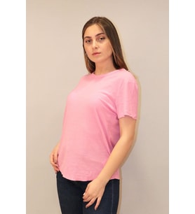 Rich Kadın Organik Bisiklet Yaka T-shirt %100 Pamuk Tişört