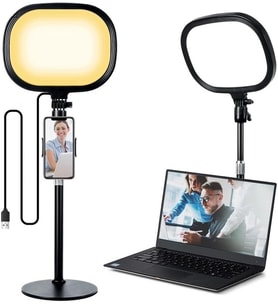 Beyaz Sarı Led Aydınlatma Video ve Fotoğraf Çekimi için Sürekli Işık Youtuber Twich Yayın Işığı Ürün Göresel Fotoğraflama Tripodlu Aydınlatma 23cm SY-039 (SY-039)