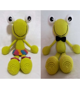 Bay ve Bayan Sevimli Kurbağa Amigurumi Organik Oyuncak