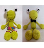 Bay ve Bayan Sevimli Kurbağa Amigurumi Organik Oyuncak