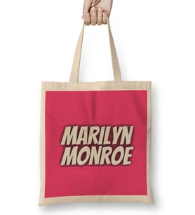 Marilyn Monroe Quotes Art Gift - Vintage Retro Style Bez Çanta Uzun Saplı