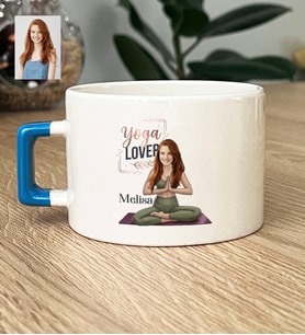 Kişiye Özel Karikatürlü Yoga Lover Motivasyon Lüks Fincan Doğum Günü Hediyesi