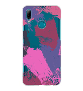 Huawei P Smart 2019 Uyumlu Kapak Brush Stroke Tasarımlı Şeffaf Silikon Kılıf