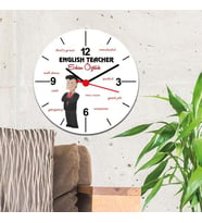 English Teacher Erkek Figür Duvar Saati