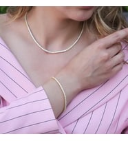 Zirkon Taşlı Gold Kaplama Su Yolu Gümüş Set