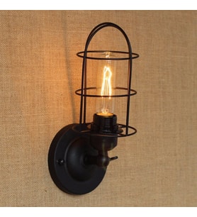 RİOLİGHT RETRO SİYAH METAL KAFES APLİK (Siyah - Beyaz)