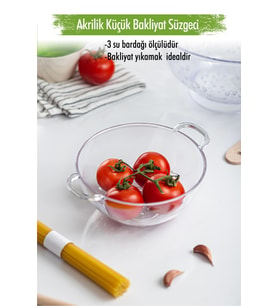 Akrilik Şeffaf Mini Pirinç Süzgeçi & Bakliyat Süzgeçi (3 Su Bardağı Ölçülü)