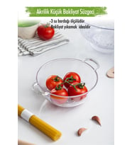 Akrilik Şeffaf Mini Pirinç Süzgeçi & Bakliyat Süzgeçi (3 Su Bardağı Ölçülü)