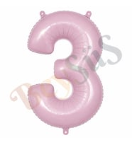 3 Rakam Folyo Balon pembe Rengi (76 cm)