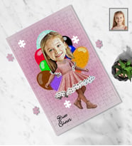 Kişiye Özel Kız Çocuk Karikatürlü A3 240 Parça Puzzle Model-2
