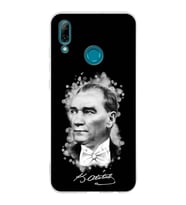 Huawei P Smart 2019 Uyumlu Kapak Atatürk Tasarımlı Şeffaf Silikon Kılıf