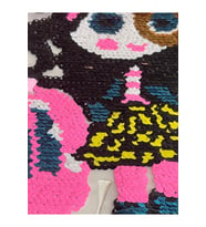 22X14 CM  KÜÇÜK KIZ PUL PAYETLİ APLİKE ARMA YAMA AKSESUAR