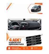FIAT DOBLO D3 (2010-2013) KAPAKSIZ Uyumlu Ön Torpido Koruma Kılıfı Halısı - Siyah