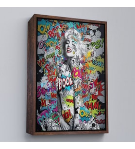 Çerçeveli Graffiti Marilyn Monroe, Renkli Marilyn Monroe Kanvas Tablo (Kahverengi)