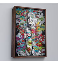Çerçeveli Graffiti Marilyn Monroe, Renkli Marilyn Monroe Kanvas Tablo (Kahverengi)