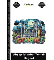 #Magnet Hediyelik Dekoratif Katmanlı Renkli Silüetli Buzdolabı Ahşap İstanbul Temalı Magnet