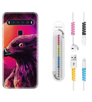 TCL 10L 10 Plus 10SE 20E 20SE 30SE L7 Kılıf Kablo Koruma Spiral Silikon Red Eagle 1752