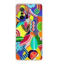 PrintiFy Xiaomi Mi 11T ile Uyumlu 1mm Slim Fit Retro Colors 6 Baskılı Şeffaf  Kılıf