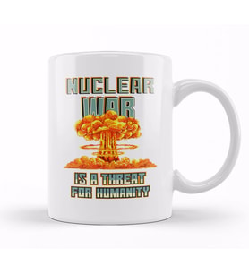 Nuclear War Is A Threat For Humanity Nuclear Explosion Pixel Art Kupa Bardak Porselen