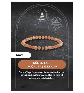 Güneş Taşı 6mm Doğal Taş Bileklik