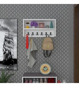 Kenzlife elbise askılığı askılık zeytuni byz 35*070*20 siyah 6 adet askı portmanto raflı (Karışık)