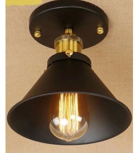 RİOLİGHT RETRO TEKLİ METAL PLOFONYER AVİZE (Siyah)