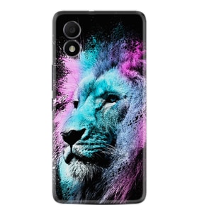 TCL 303 Kılıf Silikon Desen Özel Seri Pink Blue Leon 1603