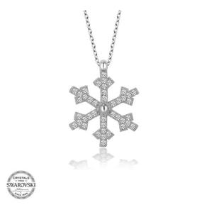 SWAROVSKİ TAŞLI KAR TANESİ 925 AYAR GÜMÜŞ KOLYE