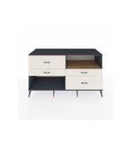 Kronos Konsol Tek Raflı 4 Çekmeceli  176x59x99 Antrasit-Çam/Aytaşı