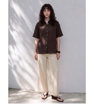 LCW Petite Bej Beli Lastikli Geniş Paça Kadın Pantolon