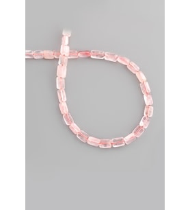 Pembe Kuvars Doğal Taş Parlak Pembe Yassı Dikdörtgen Kesim 6x8mm Dizi [AA]