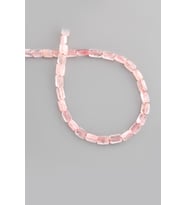 Pembe Kuvars Doğal Taş Parlak Pembe Yassı Dikdörtgen Kesim 6x8mm Dizi [AA]