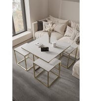 4+1 Gold Kaplama Beyaz Glossmax Mdf Membran Orta Sehpa