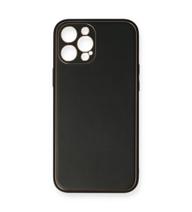 Apple İphone 12 Pro Max Kılıf Coco Deri Silikon Kapak - Siyah