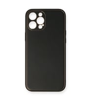 Apple İphone 12 Pro Max Kılıf Coco Deri Silikon Kapak - Siyah