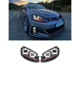 vw golf 7 (2012.2016) uyumlu kırmızı gti çift u kayar sinyal far