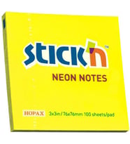 GIPTA STICKN 76X76 NEON SARI YAPIŞKANLI NOTLUK 100 YP.